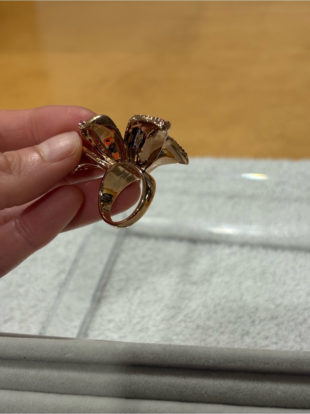 kate spade Pink Flower Rose Gold Ring size 5 - Picture 8 of 12